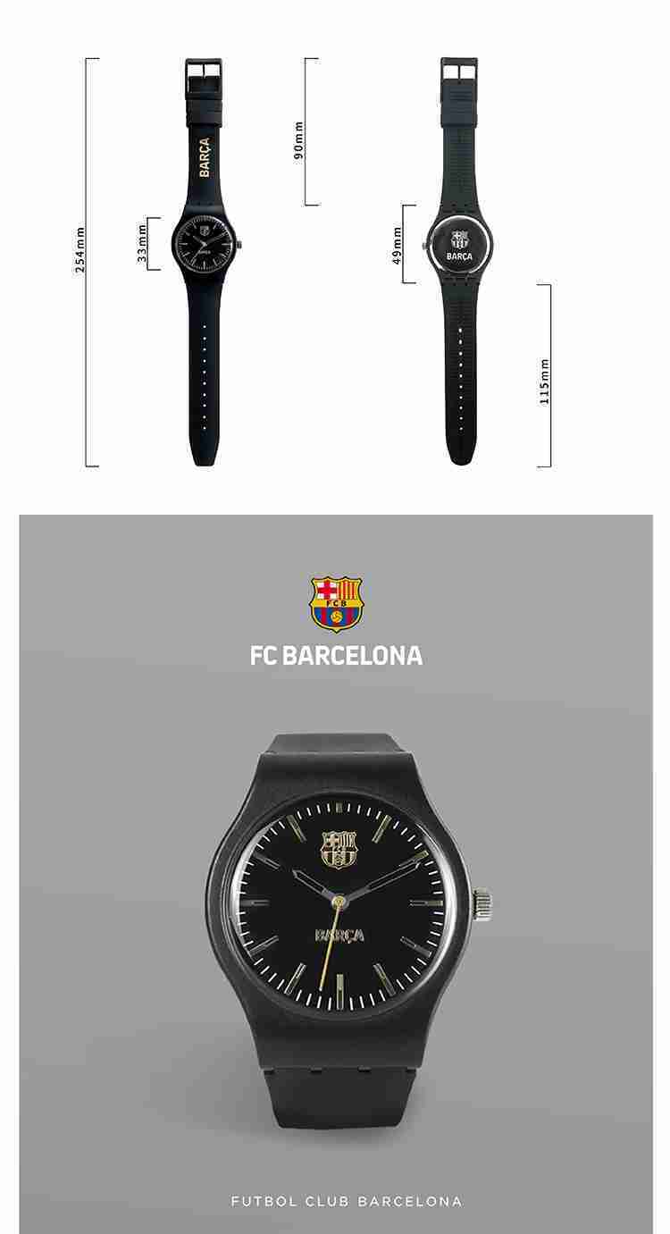 FC BARCELONA Official Barça Black Gold Watch
