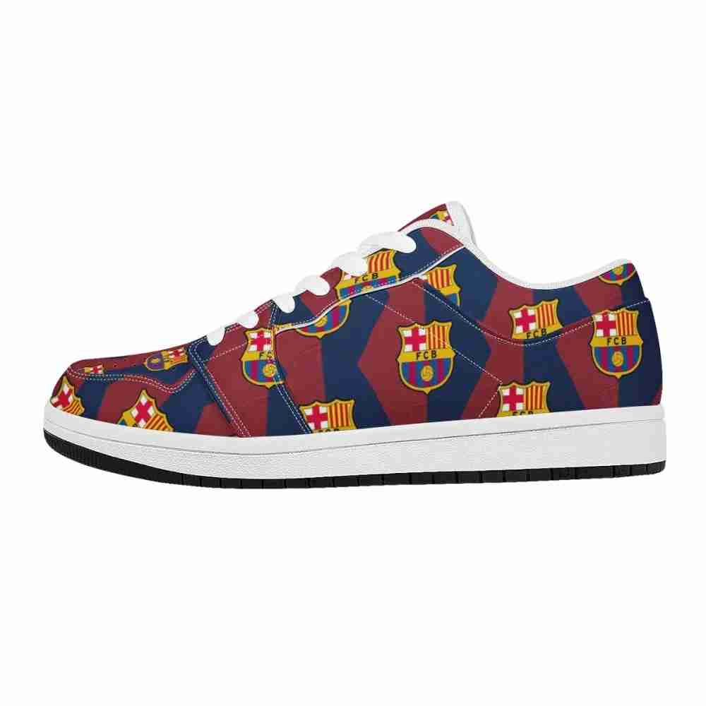 FC BARCELONA Official Low Top Leather Sneakers
