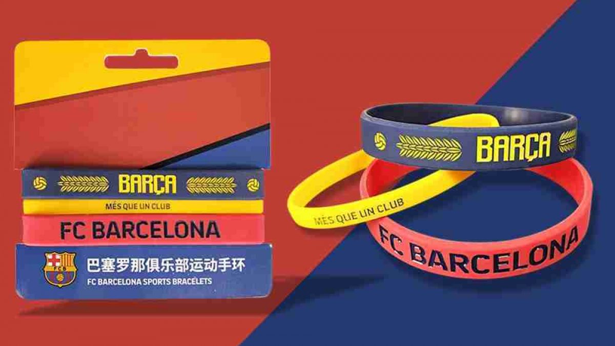 FC Barcelona 2pk Silicone Wristbands Messi Junior Official Merchandise 