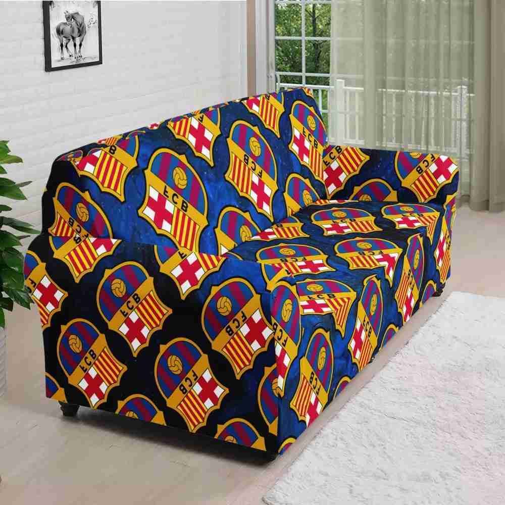 FC BARCELONA Official Blue Symbol Pattern Sofa Cover