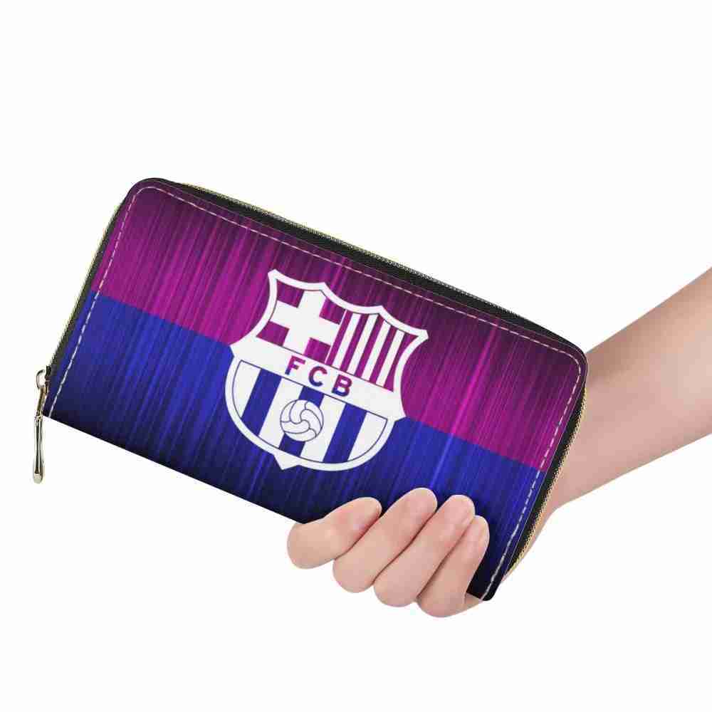 FC BARCELONA Official Blue and Purple Large Zipper Purse