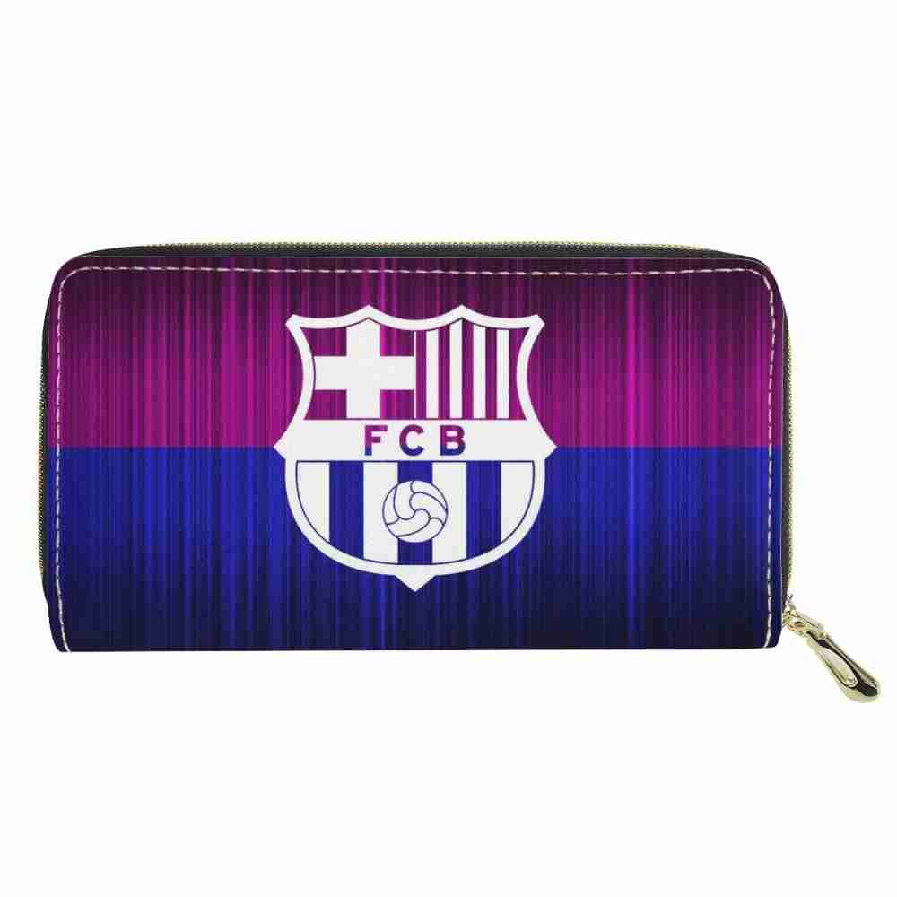 FC BARCELONA Official Blue and Purple Large Zipper Purse