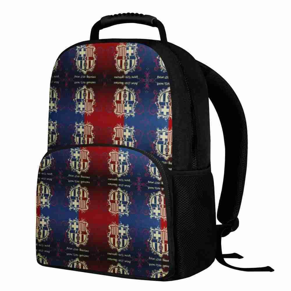 FC BARCELONA Official Blue and Red Pattern 17 Inch Felt Backpack