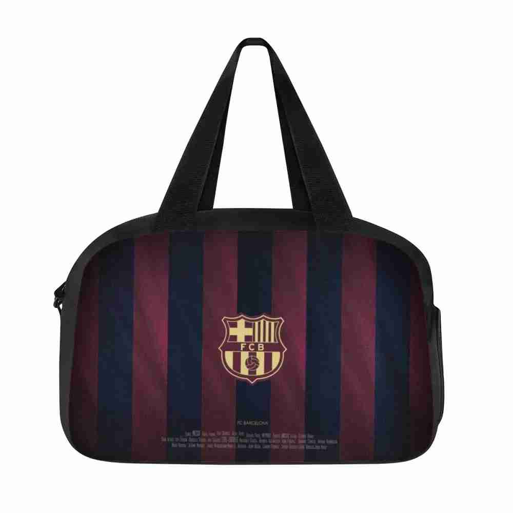 FC BARCELONA Official Blue and Red Striped Travel Luggage Bag