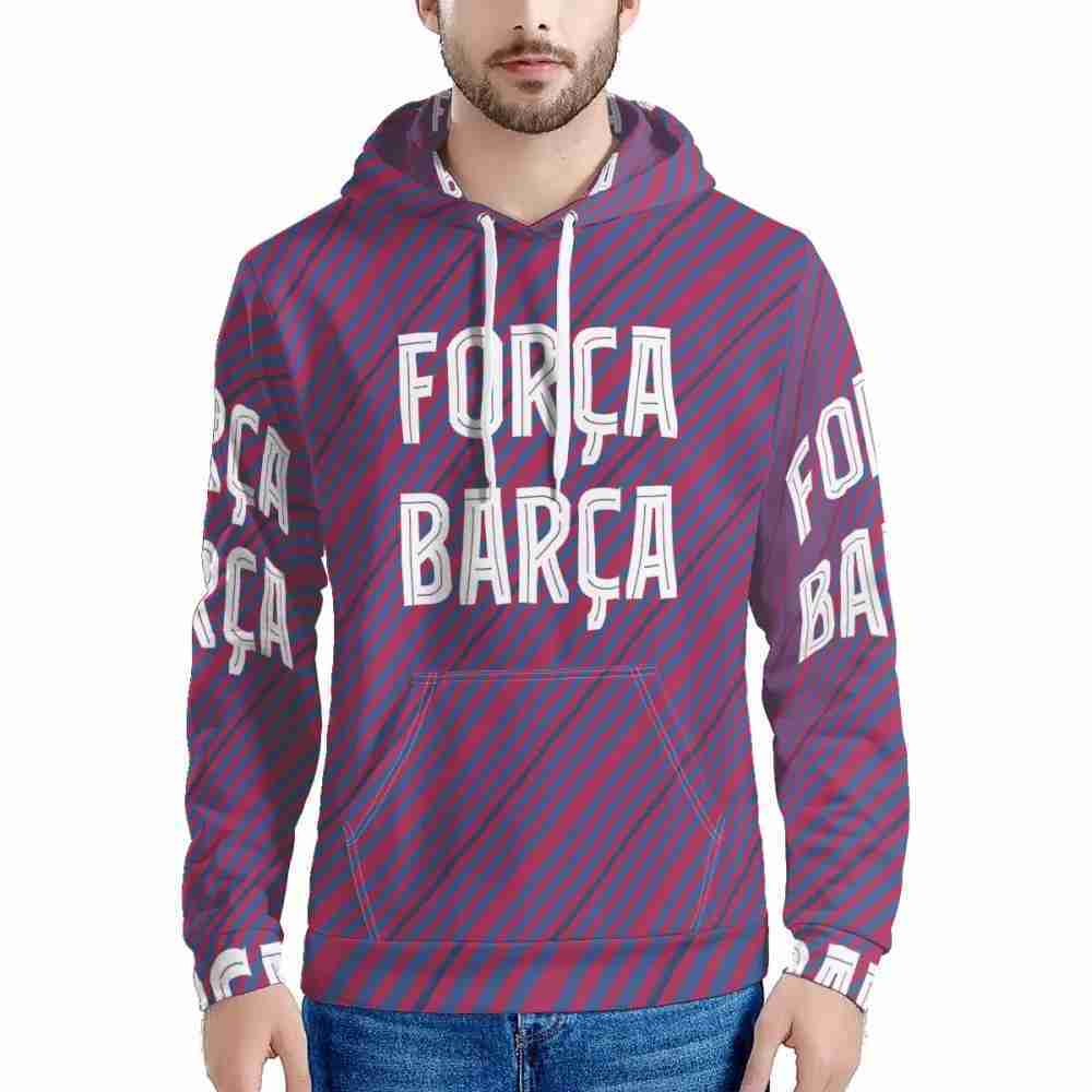 FC BARCELONA Official Forca Barca Mens All Over Print Hoodie