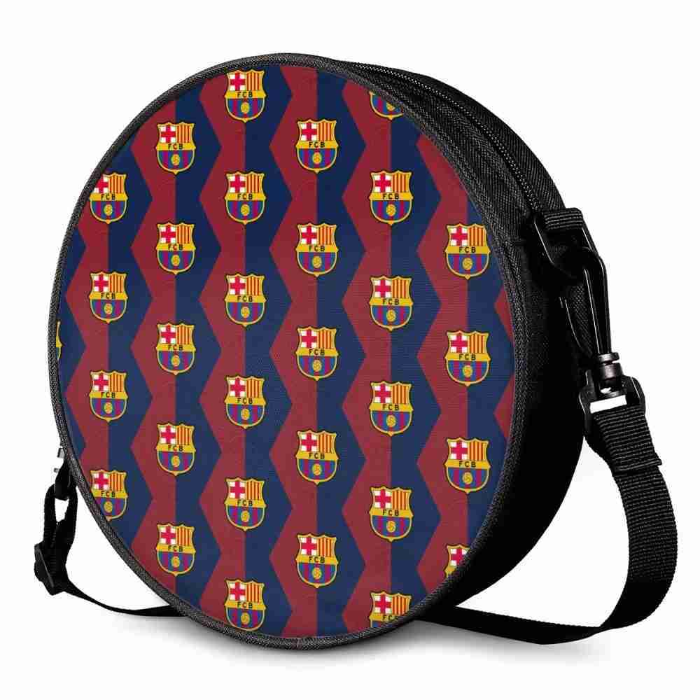 FC BARCELONA Official Hexagon Pattern Round Satchel Bag