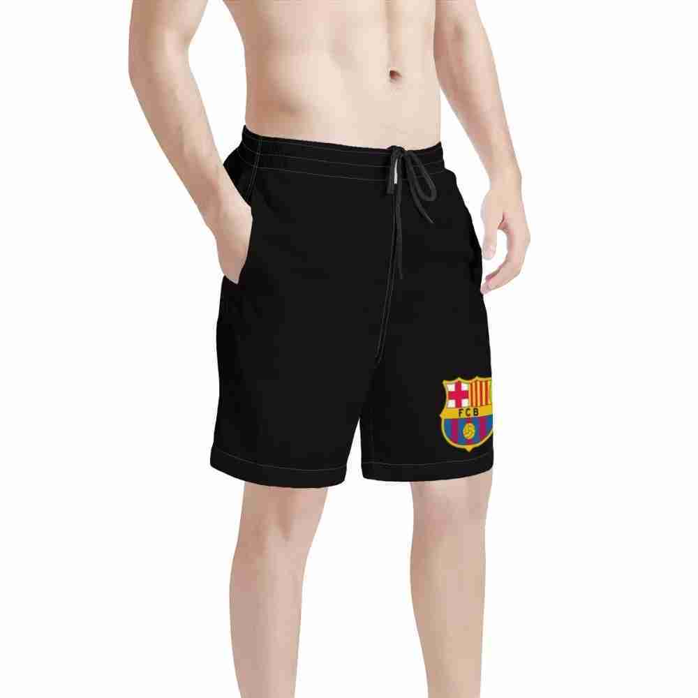 FC BARCELONA Official Mens Black Board Shorts