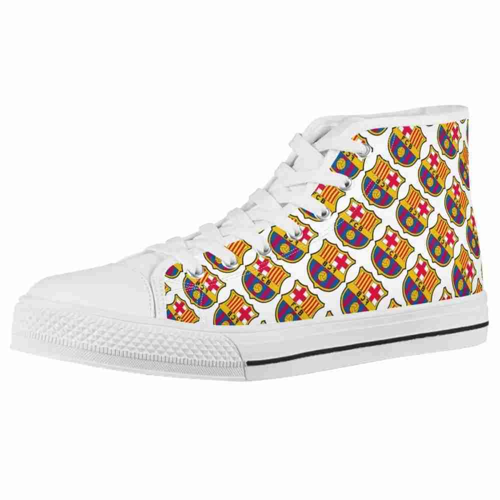 FC BARCELONA Official Messi Pattern High Top Canvas Shoes