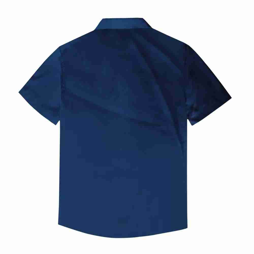 FC BARCELONA Official Navy Short Sleeve Button Shirt