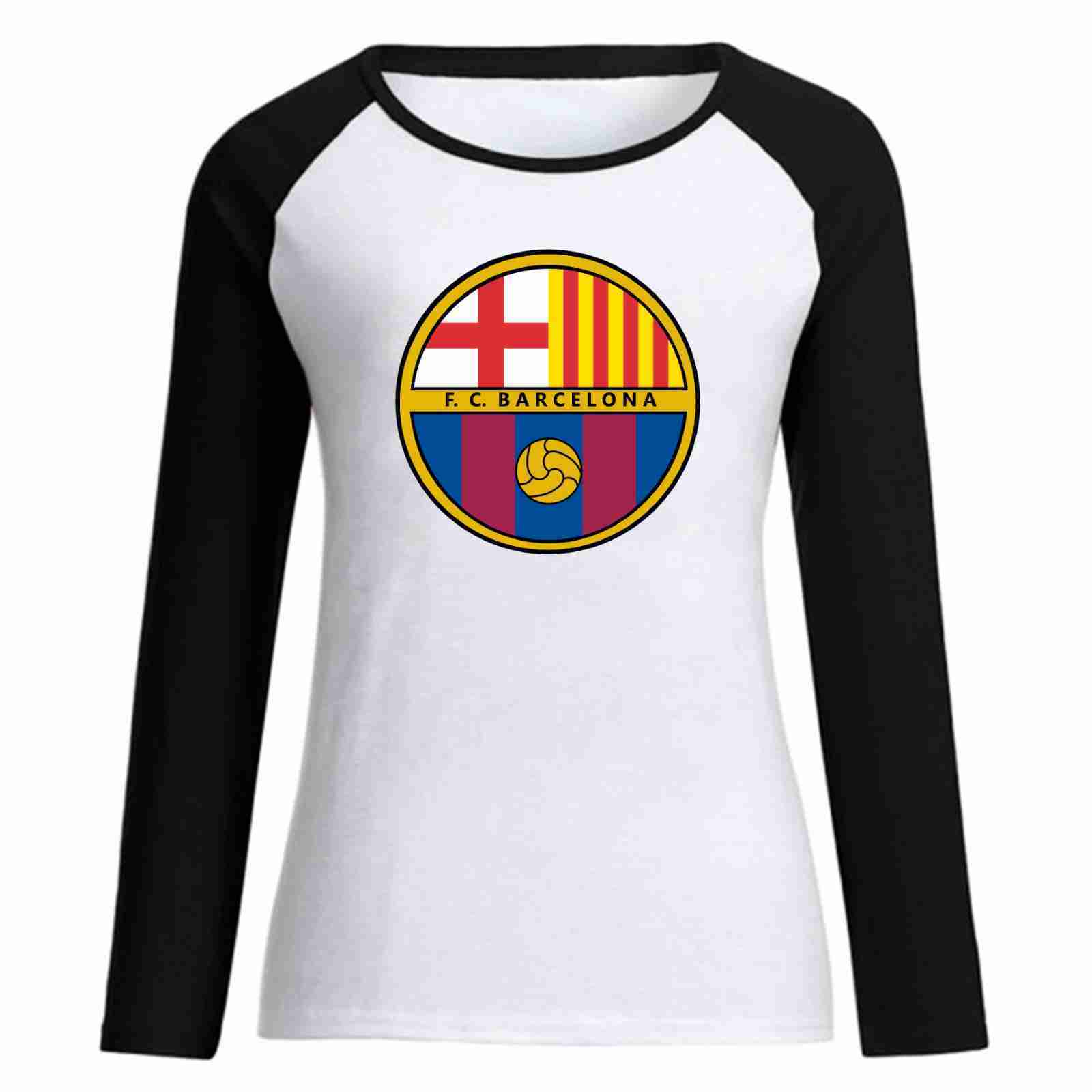 FC BARCELONA Official Round Symbol Womens Long Sleeve TShirts