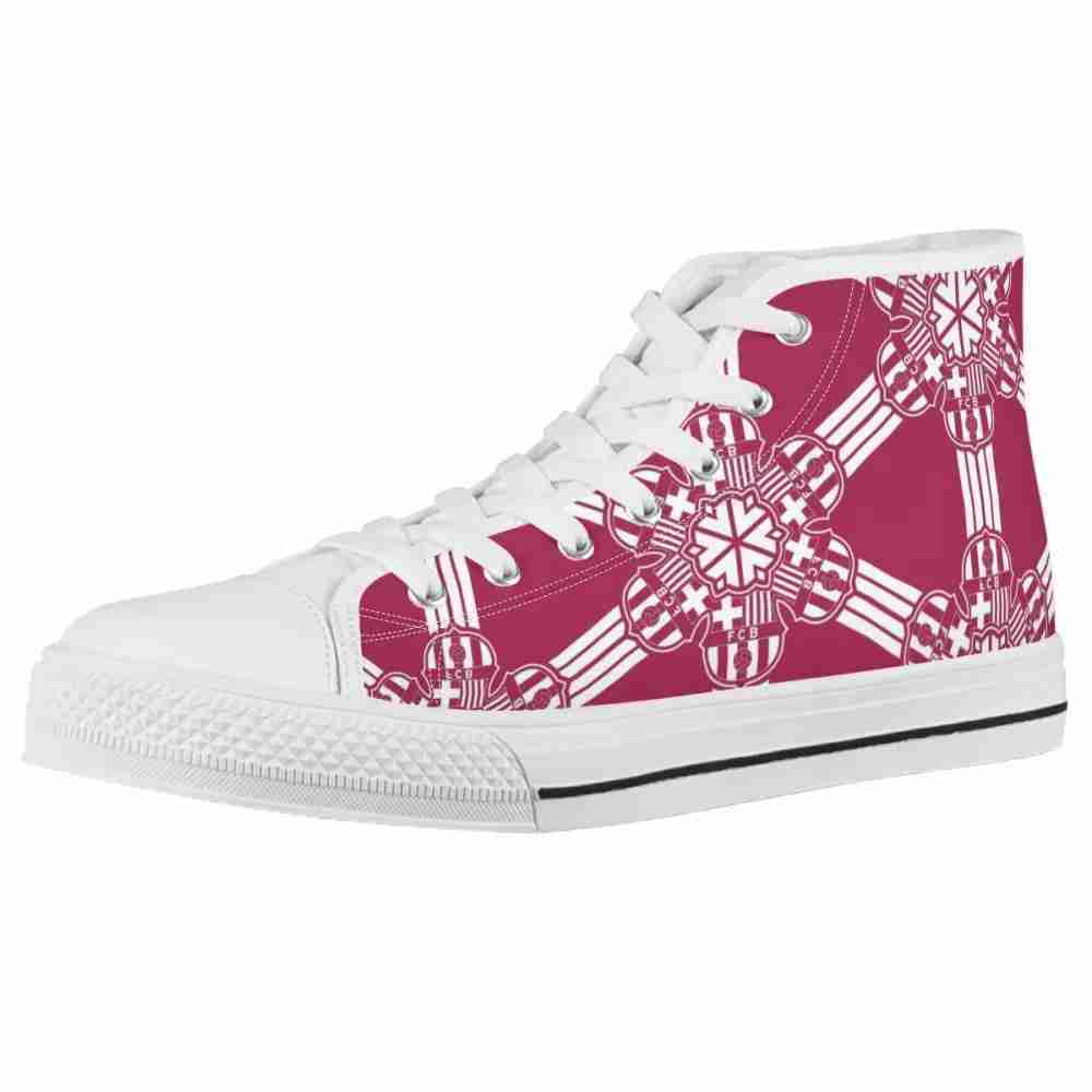 FC BARCELONA Official Spider Pattern High Top Canvas Shoes