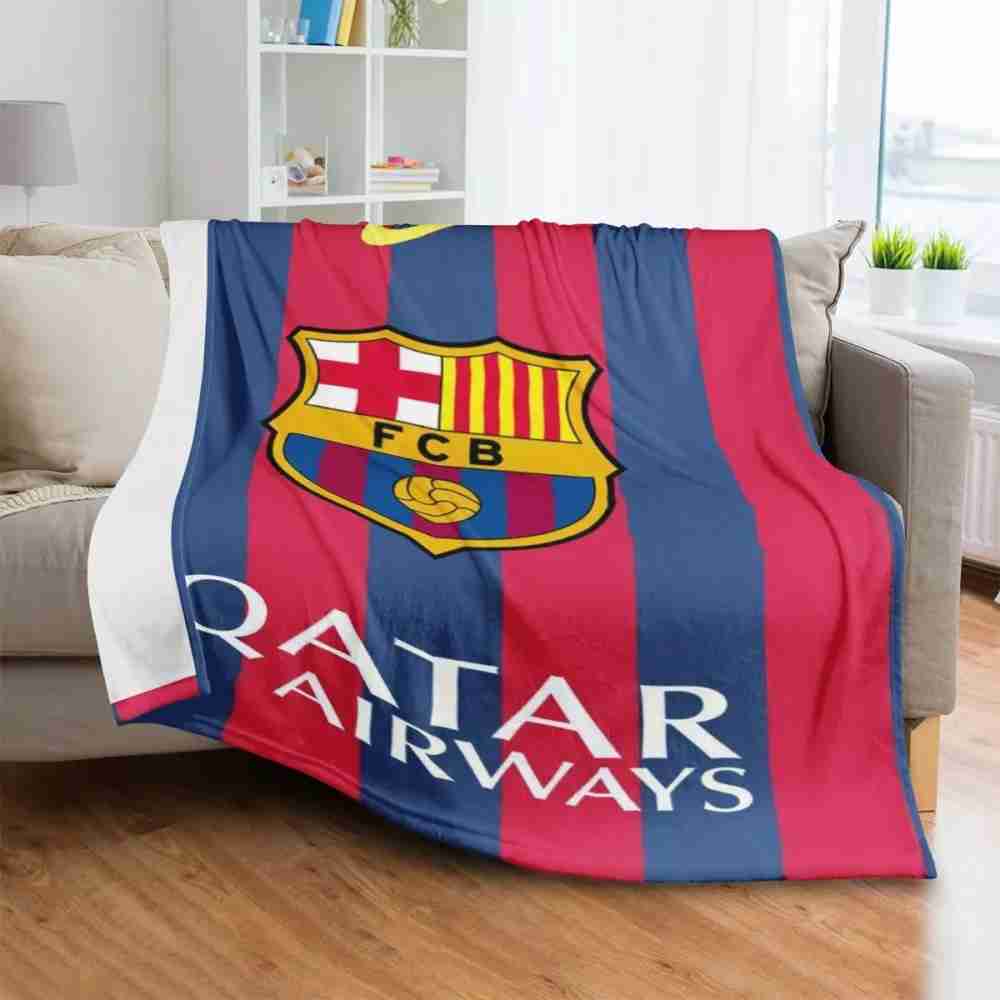 FC BARCELONA Official Qatar Airways Striped Blanket