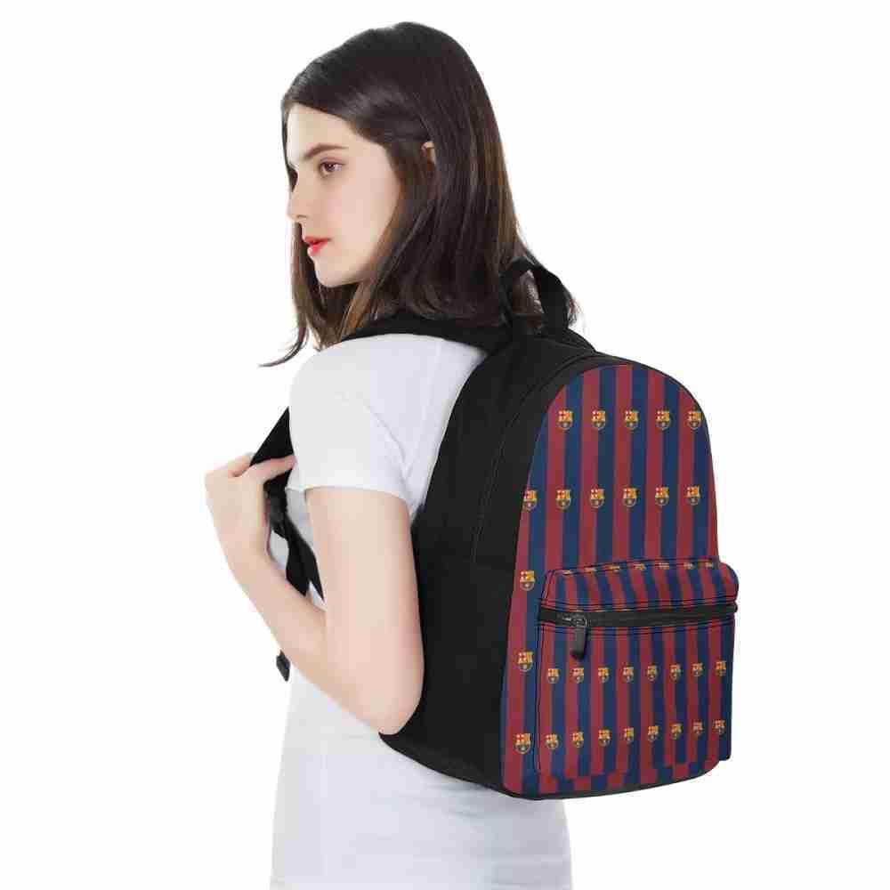 FC BARCELONA Official Striped Pattern Canvas Backpack