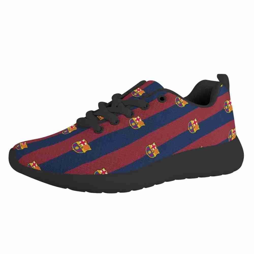 FC BARCELONA Official Striped Pattern Mesh Athletic Sneakers