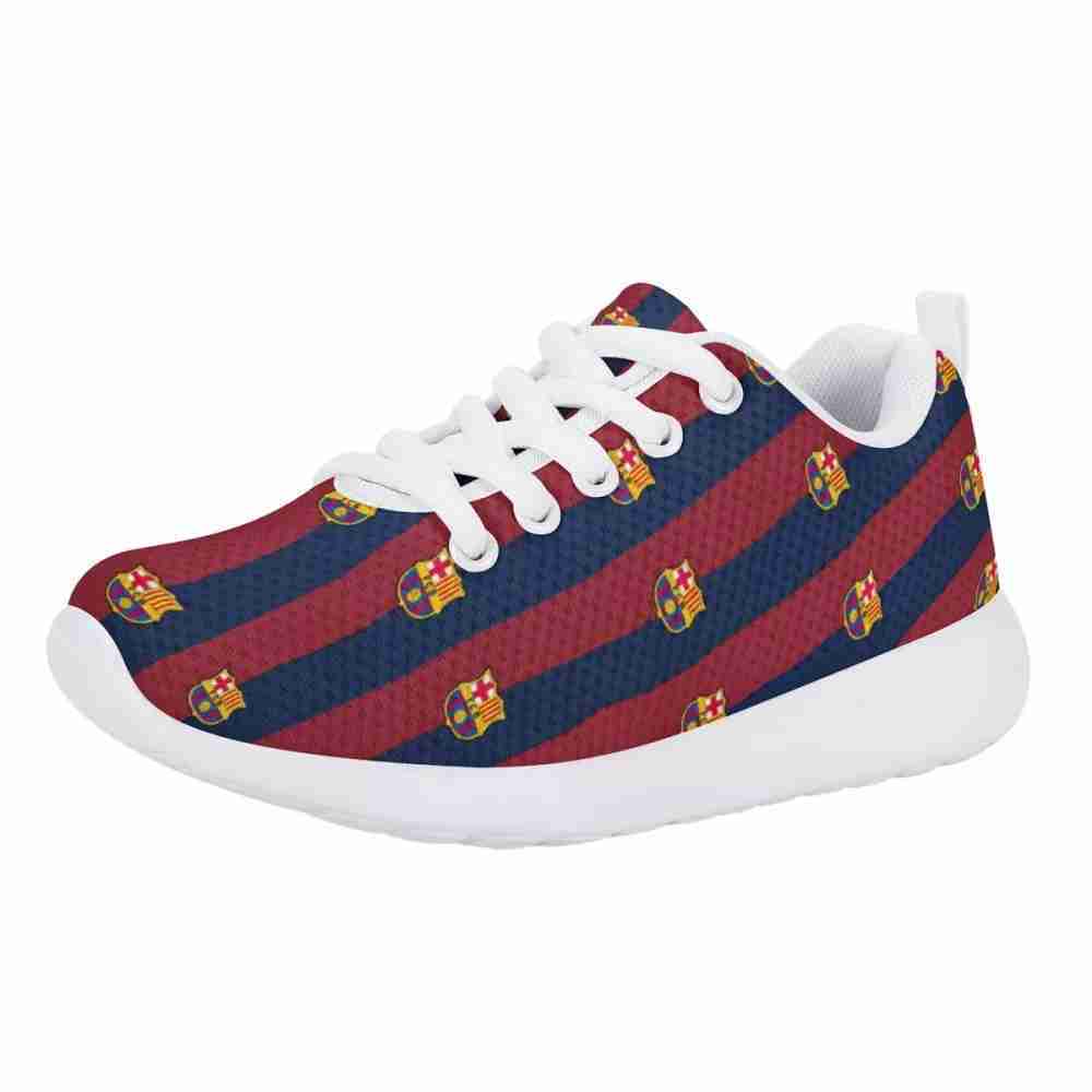 FC BARCELONA Official Striped Symbol Pattern Kids Athletic Shoes