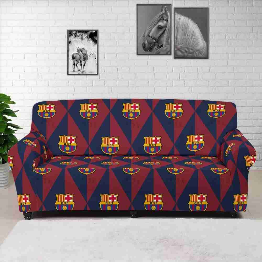 FC BARCELONA Official Symbol Rhombus Pattern Sofa Cover