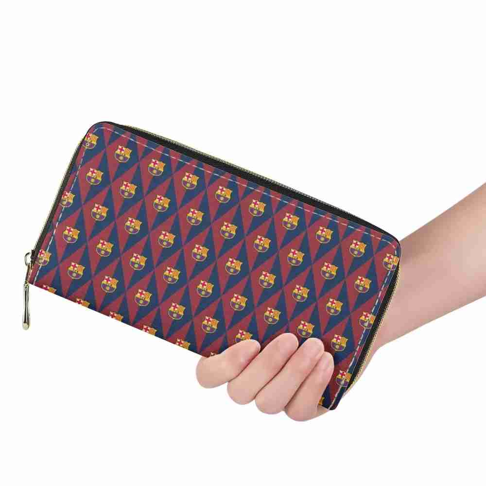 FC BARCELONA Official Triangle Pattern Large Zipper Purse