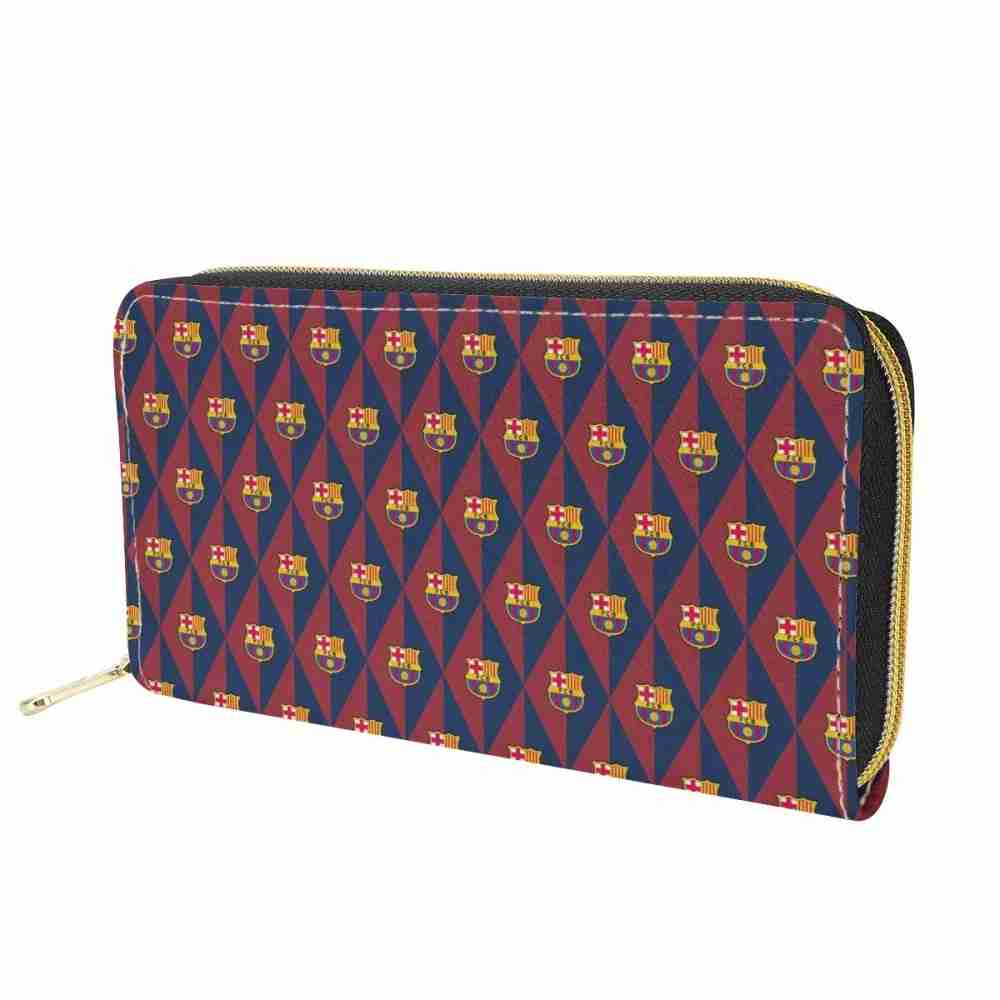 FC BARCELONA Official Triangle Pattern Large Zipper Purse