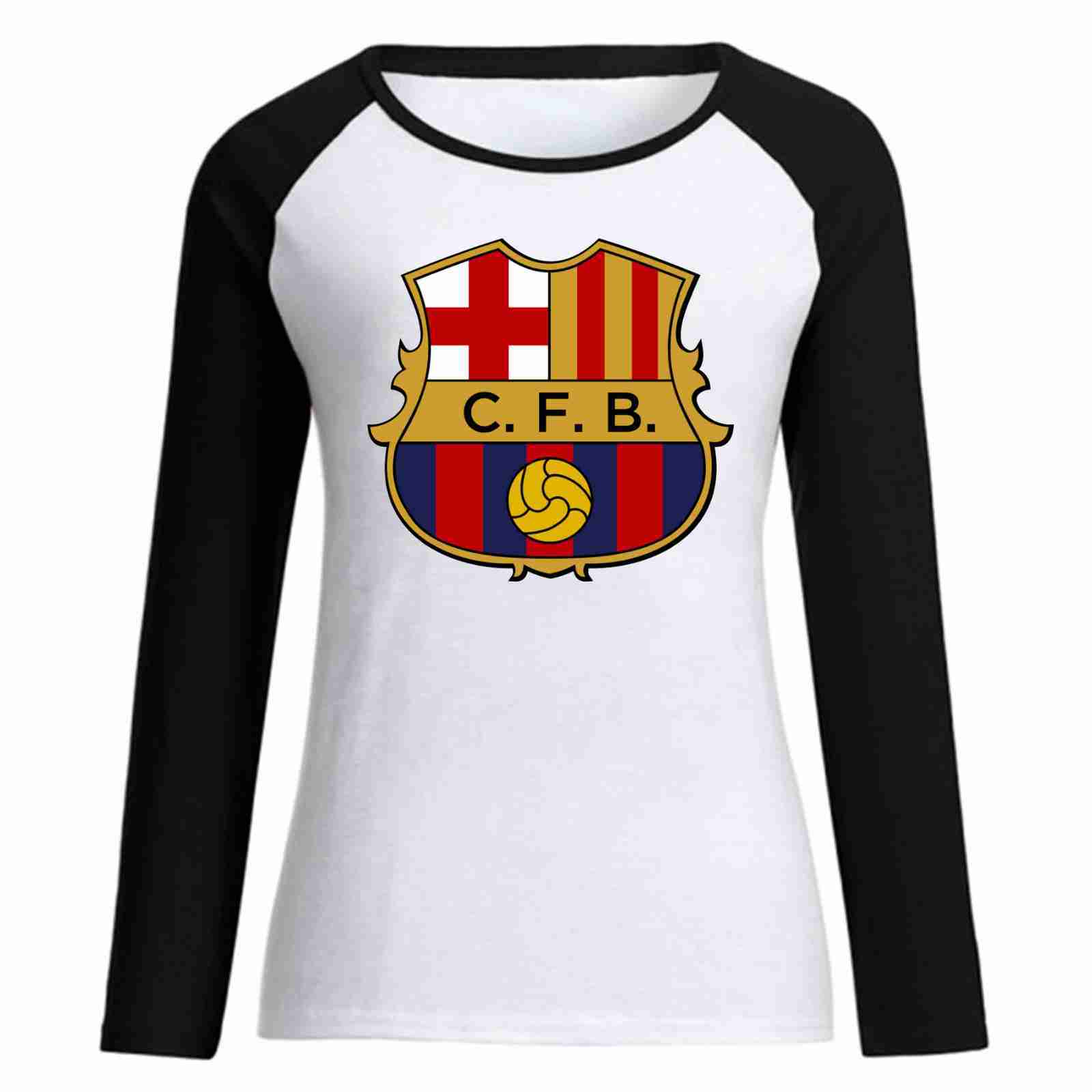 FC BARCELONA Official Vintage Symbol Womens Long Sleeve TShirts