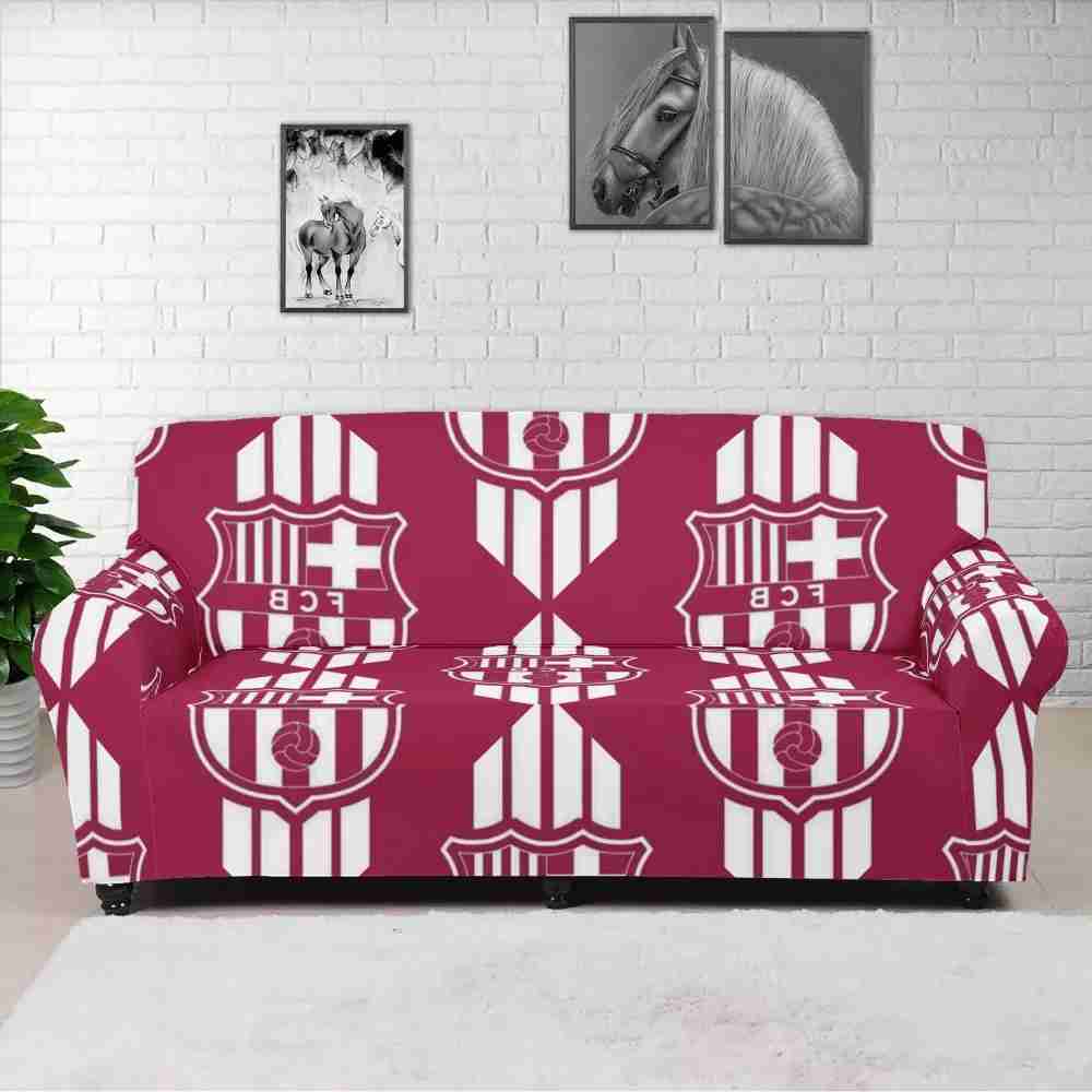 FC BARCELONA Official Wine Red Pattern Sofa Cover
