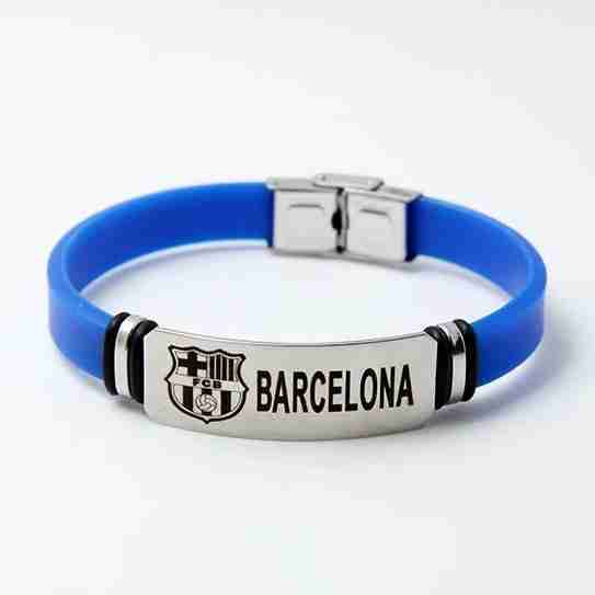FC BARCELONA 2Pcs Set Stainless Steel Bracelet Wristbands