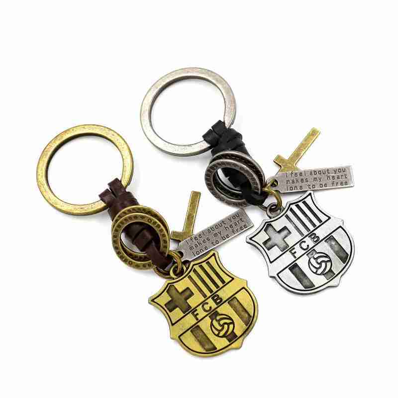 FC BARCELONA Official Bronze Silver Pendant Keychains