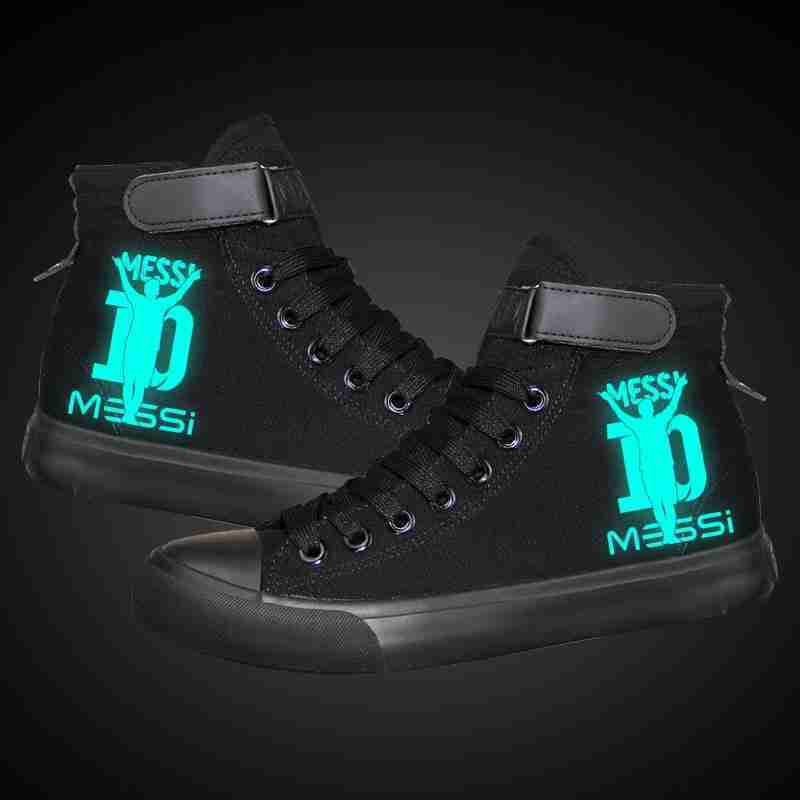 FC BARCELONA Official Messi Pose High Top Luminous Canvas Shoes