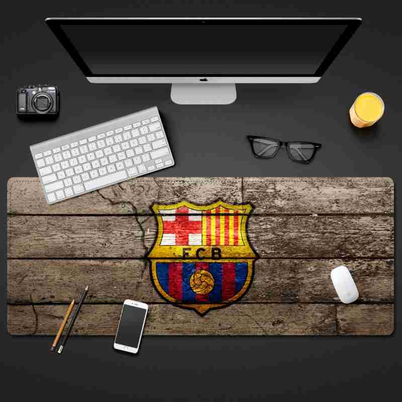 FC BARCELONA Official Wooden Effect Background Mouse Keyboard Pad Table Desktop Mat