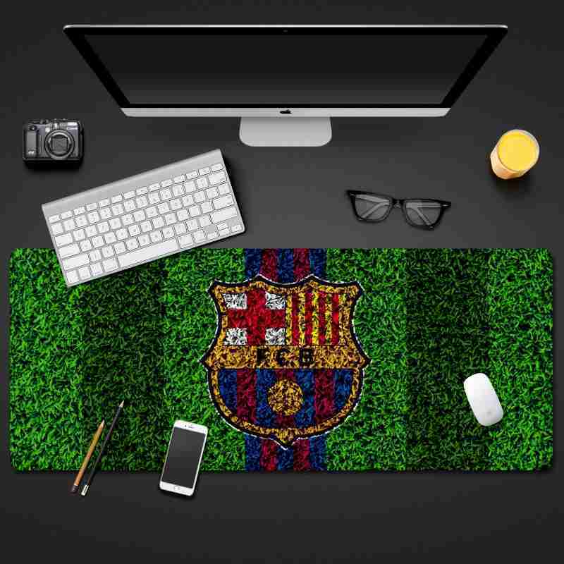 FC BARCELONA Official Striped Green Background Mouse Keyboard Pad Table Desktop Mat